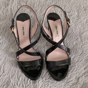 Miu Miu Patent Leather Strappy Heels